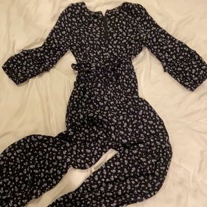 Madewell long sleeved cropped Black jumpsuit